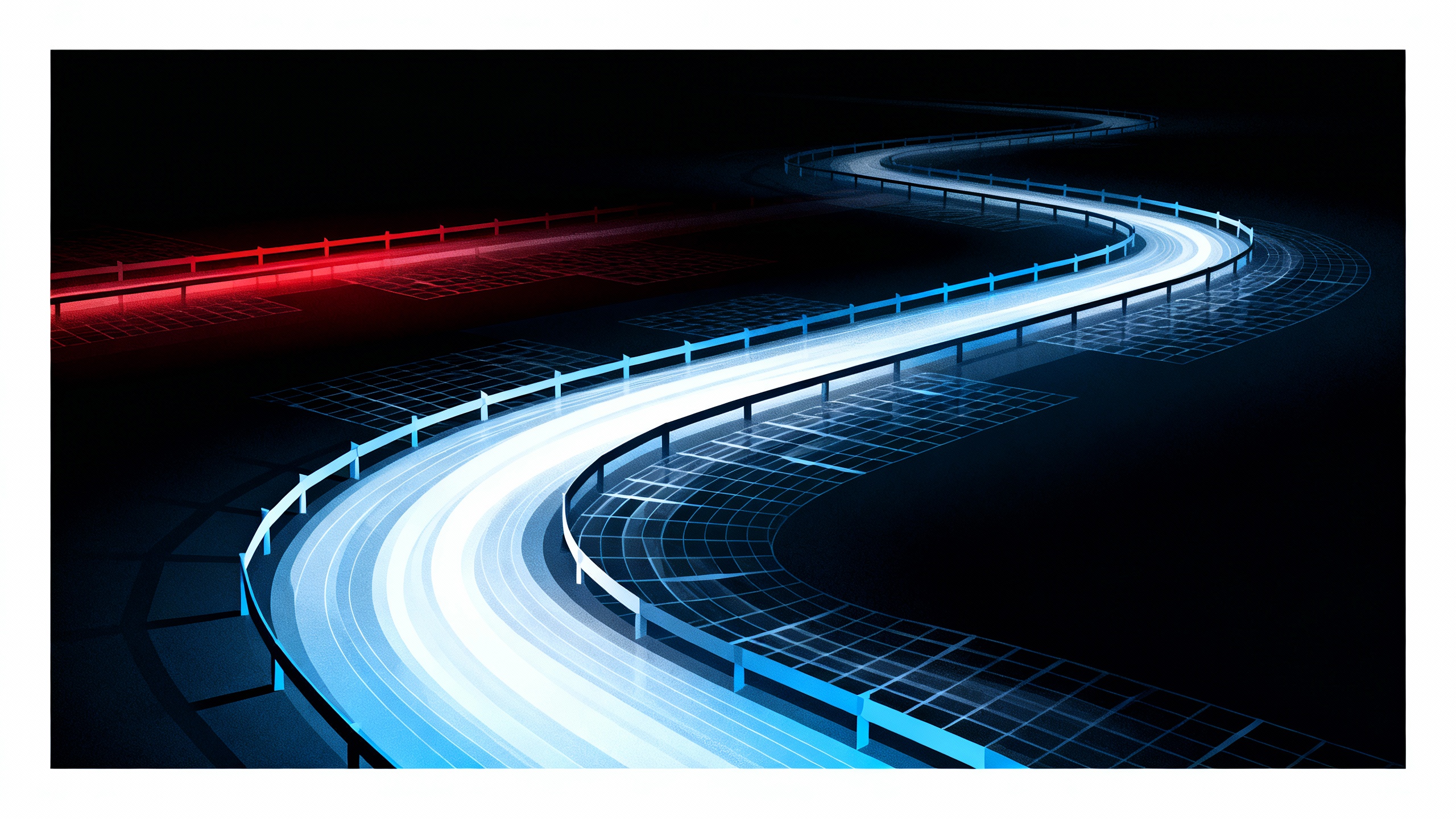 Conceptual visualization of manifold-constrained hyper-connections guiding information flow through a deep neural network with guardrails