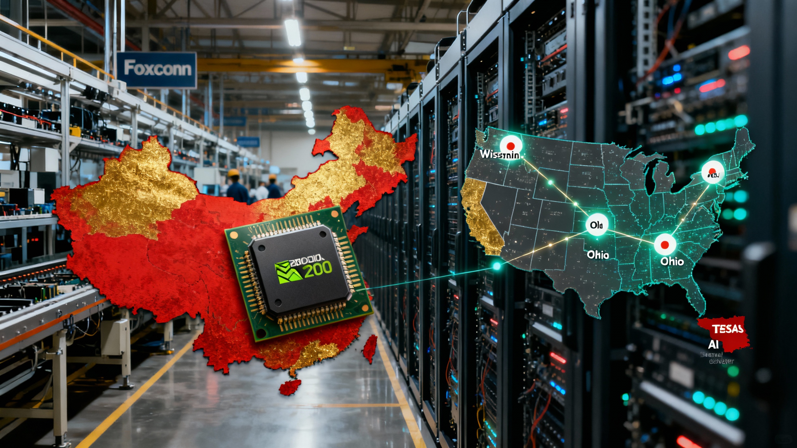 AI supply chain and policy collage